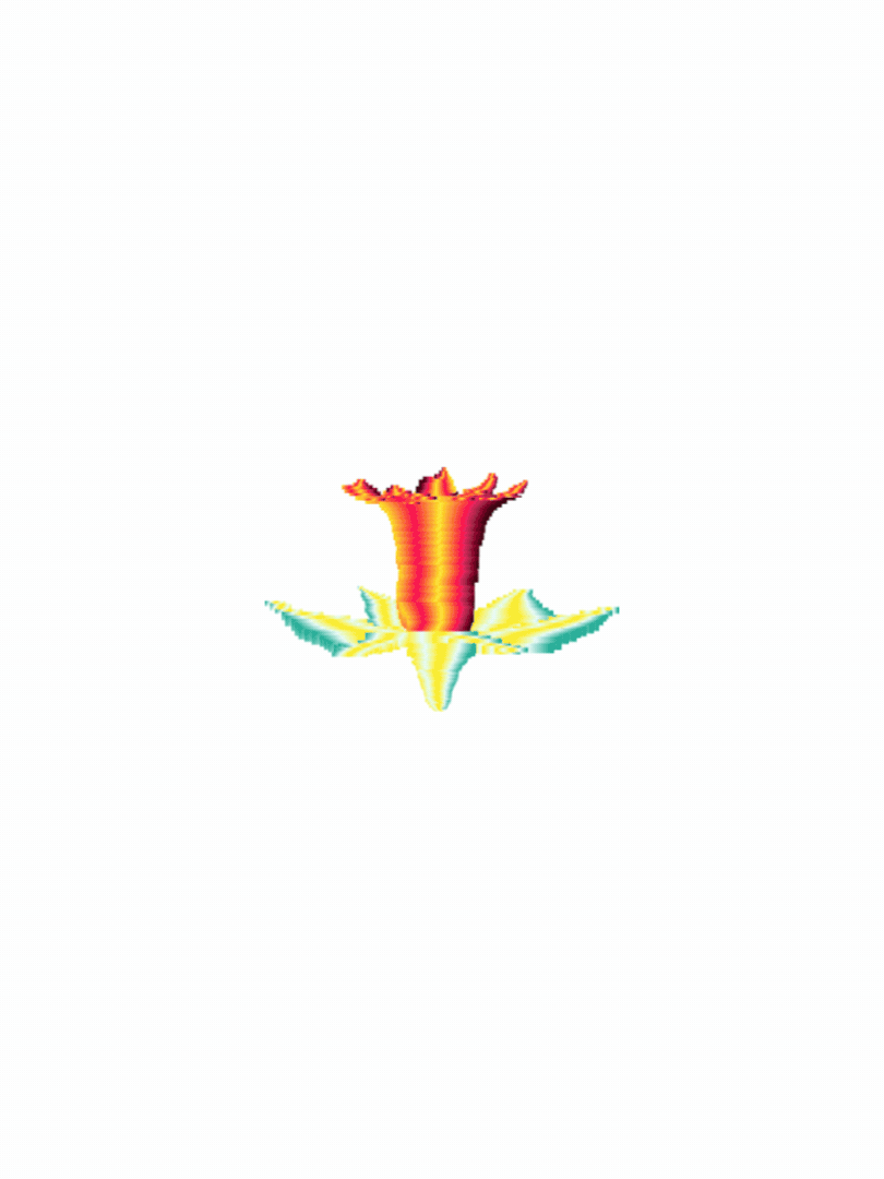 Glitchy rainbow flower animation